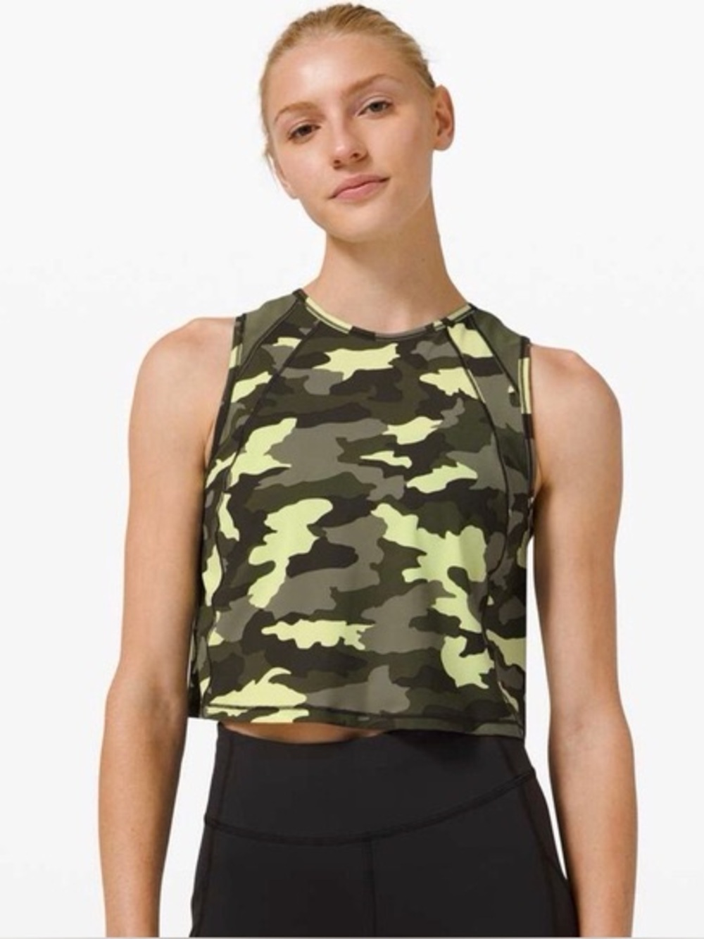 Lululemon 6 Medium Sculpt Heritage 365 Camo Cropped Tank Top